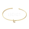 Rack Plating Brass Micro Pave Clear Cubic Zirconia Letter Open Cuff Bangles BJEW-A018-01G-L-2
