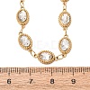 304 Stainless Steel Glass Link Chain Necklaces SA-CBA725A-25A-G-5