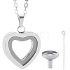1Pc Stainless Steel Heart Pendant Urn Ashes Necklaces NJEW-CN0001-17P-1