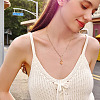 2Pcs 2 Colors Brass Round Oval Paperclip Chain Necklaces MAK-TA0001-33-7
