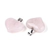 Natural Rose Quartz Pendants G-N361-01P-04-2