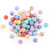 100Pcs 10 Colors Food Grade Eco-Friendly Silicone Beads SIL-TA0001-28-3