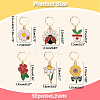 Alloy Enamel Flower & Ladybug Charm Locking Stitch Markers HJEW-PH01712-2