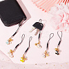 Cow & Flower Alloy Enamel Pendant Decoration HJEW-AB00481-5