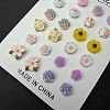 Brass & Enemal Stud Earrings for Women WG6A5D7-01-4