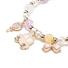 Colorful Alloy Enamel Cute Charms Bracelet BJEW-JB08661-03-4