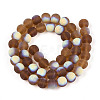 Frosted Transparent Glass Beads Strands GLAA-T032-T8mm-MBB23-2