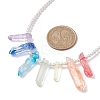 Dyed Natural Crackle Quartz Crystal Bullet Bib Necklaces NJEW-JN04619-3