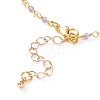 Faceted Round Natural Amethyst Beaded Anklets AJEW-AN00360-04-3