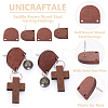 30Pcs Half Round Wood Stud Earring Findings WOOD-UN0001-04-5