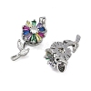 Brass Micro Pave Cubic Zirconia Rotatable Pendants KK-A287-11D-P-2