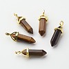 Natural Tiger Eye Pointed Pendants X-G-G902-A06-2