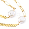 Brass Cobs Chain & Paperclip Chains Jewelry Sets SJEW-JS01118-2