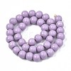 Painted Natural Wood Beads Strands WOOD-S053-54G-2