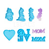 Boutigem 6Pcs 6 Style Mother's Day Theme DIY Pendants Silicone Molds DIY-BG0001-37-1