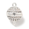 Brass Micro Pave Clear Cubic Zirconia Magnetic Clasps KK-P284-01B-S-1