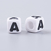 Chunky Letter A Acrylic Cube Beads for Kids Jewelry X-PL37C9129-A-2