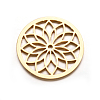Ion Plating(IP) Flat Round with Flower 304 Stainless Steel Beads STAS-F079-04G-1
