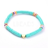 Handmade Polymer Clay Heishi Bead Stretch Bracelets X-BJEW-JB05077-04-1