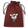 Christmas Theme Jute Cloth Storage Bags ABAG-F010-01B-06-2