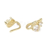 Heart Brass Micro Pave Cubic Zirconia Cuff Earrings for Women EJEW-E308-01G-2