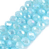 Electroplate Crackle Imitation Jade Glass Beads Strands LS-EGLA-Q131-02B-04-1