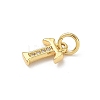Brass Micro Pave Cubic Zirconia Charms KK-I382-03G-T-2