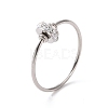 Crystal Rhinestone Flat Round Finger Ring RJEW-D120-22P-1