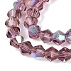 AB Color Plated Transparent Glass Beads Strands GLAA-G127-01-02R-4