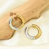 201 Stainless Steel Two Tone Hoop Earrings EJEW-Q002-01G-04-1