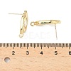 Nuggets Brass Micro Pave Clear Cubic Zirconia Stud Earring Findings KK-D386-18G-3