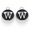 Platinum Plated Alloy Charms LS-ENAM-S118-02W-P-1