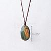 Nuggets Natural Labradorite Pendant Adjustable Cord Necklaces FS-WG568C8-01-5