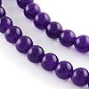 Dyed Natural White Jade Round Bead Strands G-Q937-22-1