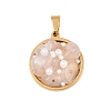 Natural Rose Quartz Chip and Plastic Pearl Pendants GG-CBA7ACA-01G-06-1