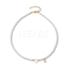 Brass Micro Pave Grade AAA Cubic Zirconia Letter Pendant Necklaces NJEW-JN04771-11-4