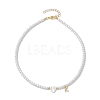 Brass Micro Pave Grade AAA Cubic Zirconia Letter Pendant Necklaces NJEW-JN04771-11-4