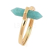 Double Pointed Hexagonal Prism Natural Amazonite Adjustable Rings for Women RJEW-G327-01G-08-1