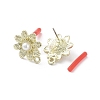 Rack Plating Golden Alloy with ABS Pearl Stud Earring Findings EJEW-B036-03G-07-2