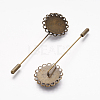 Iron Brooch Findings with Brass Pins KK-CJSEB43-AB-FF-2