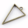 Rack Plating Alloy Triangle Open Back Bezel Pendants PALLOY-S047-09F-FF-2