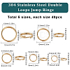 SUNNYCLUE 200pcs 5 Styles 304 Stainless Steel Split Rings STAS-SC0005-97-2