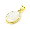 Rack Plating Brass Pave Natural Shell Pendants KK-A204-01A-04G-2