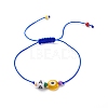 26Pcs 26 Style Initial Letter A~Z Acrylic & Evil Eye Lampwork Braided Bead Bracelets Set BJEW-JB08659-3