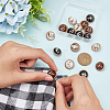 CHGCRAFT 18Pcs 3 Colors Cellulose Acetate(Resin) and Alloy Buttons DIY-CA0004-45-3