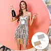 2Pcs 2 Colors Flat Sparkle Polyester Elastic Band OCOR-MA0001-18-7