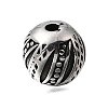 Engraved 304 Stainless Steel Beads STAS-H263-17AS-08-1