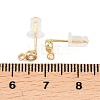 Brass Clear Cubic Zirconia Stud Earring Findings EJEW-A155-03B-G-2