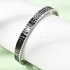304 Stainless Steel Black Enamel Animal Skin Print Hinged Cuff Bangles for Women SA-CBAC920-02P-3