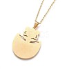 304 Stainless Steel Pendant Necklaces and Stud Earring Jewelry Sets SJEW-L139-01G-4